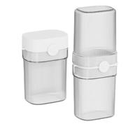 Portasapone da viaggio in PET+PP, 8,9 x 6,1 x 19 cm, portaspazzolino, antiscivolo e resistente, design a doppio strato, scatola portasapone portatile, compatta per viaggi, casa, uso quotidiano, bianco