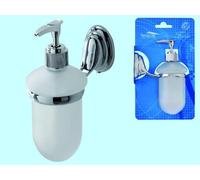 PORTASAPONE DISPENSER PER SAPONE LIQUIDO ACCIAIO VETRO ARREDO BAGNO