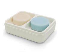 Portasapone doppio a doppio scomparto for shampoo solido con vassoio di drenaggio(White)