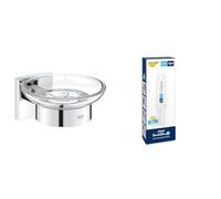 Portasapone GROHE Start Cube con supporto con GROHE QuickGlue A1 (materiale: vetro e metallo, montaggio a parete, fissaggio nascosto, con viti e tasselli), misura 125 mm, cromato, 41096000