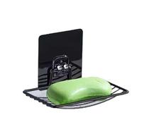 Portasapone in acciaio inox, 1 pezzo, portasapone leggero, scaffale di lusso, senza fori, chiodi, for bagno, scarico a strato singolo, da appendere alla parete(1pc black)