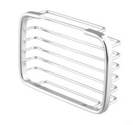 Portasapone in alluminio a doppia ventosa per bagno, doccia e vasca, vassoio in metallo resistente per uso di scarico (argento brillante)