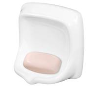 Portasapone in ceramica per parete del bagno, vassoio per sapone quadrato bianco con parte superiore scanalata, facile da pulire e installare, ideale per bagni umidi o docce