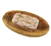 Portasapone In Legno Di OLIVO Con Sapone All'Olio D'Oliva Rosa