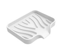 Portasapone in silicone for bagno, portasapone autosvuotante, for lavello da cucina, spugna for lo scarico, dispenser di sapone banco(White,1PC)