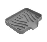 Portasapone in silicone for bagno, portasapone autosvuotante, for lavello da cucina, spugna for lo scarico, dispenser di sapone banco(Grey,1PC)