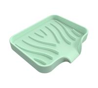 Portasapone in silicone for bagno, portasapone autosvuotante, for lavello da cucina, spugna for lo scarico, dispenser di sapone banco(Light green,1PC)