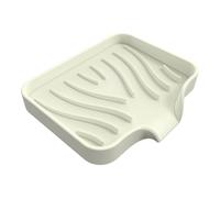 Portasapone in silicone for bagno, portasapone autosvuotante, for lavello da cucina, spugna for lo scarico, dispenser di sapone banco(Rice white,1PC)