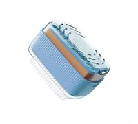 Portasapone multifunzionale per lavanderia con rullo in spugna per una schiuma ricca, design a vassoio a scarico rapido per bagno, cucina, uso da viaggio (blu)