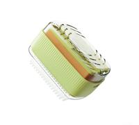 Portasapone multifunzionale per lavanderia con rullo in spugna per una schiuma ricca, design a vassoio a scarico rapido per bagno, cucina, uso da viaggio (è verde)