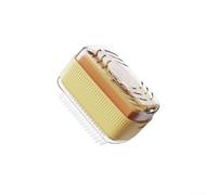 Portasapone multifunzione con rullo in spugna, dispenser di sapone 3 in 1 e vassoio antigoccia, per bagno, cucina, lavanderia, design a drenaggio rapido (giallo)