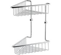 PORTASAPONE-OGGETTI ANGOLARE DOPPIO IN OTTONE Cromo