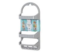 Portasapone per doccia grigio con 3 ripiani e 6 ganci lato inferiore