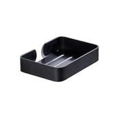 Portasapone portaoggetti in alluminio nero for bagno, portasapone da doccia, decorativo parete, cestino quadrato(BLACK)