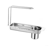 Portasapone, portasapone, Expandable Stainless Steel Sink Drainer Rack, Efficient Organization, Ventilated Design