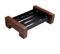 Portasapone Portasapone in legno di noce, scolapiatti solido for bagno, supporto da banco senza foratura Decorazioni e accessori per la cucina(Black)