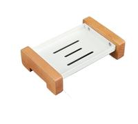 Portasapone Portasapone in legno di noce, scolapiatti solido for bagno, supporto da banco senza foratura Decorazioni e accessori per la cucina(White)