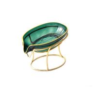 Portasapone, portasapone, Light Luxury Style Soap Holder, Leaf Shaped Soap Dishes for Bathroom, Shower Soap Dishes Container, Multifunctional Soap Storage Dishes(Green)