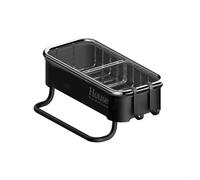 Portasapone, portasapone, Multi functional Wall Mounted Sponge Soap Holder, Kitchen Sink Organizer, Space saving Design, Reliable Material(Black)