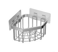 Portasapone, portasapone, Organized Storage Solution for Kitchen Sink, Stainless Steel Holder, Efficient Drainage(Silver)