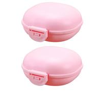 Portasapone, portasapone, Soap Container, 2PCS Portable Soap Dish with Lid, Travel Bar Soap Holder, Soap Case for Camping Gym Travel(Pink)
