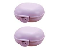 Portasapone, portasapone, Soap Container, 2PCS Portable Soap Dish with Lid, Travel Bar Soap Holder, Soap Case for Camping Gym Travel(Purple)
