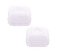 Portasapone quadrato da viaggio, impermeabile a prova di perdite contenitore per piccole saponette,dotato di chiusura di sicurezza, portatile per uso domestico o esterni,2 pezzi Transparent