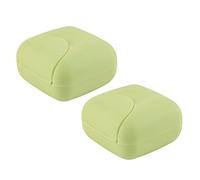 Portasapone quadrato da viaggio, impermeabile a prova di perdite, contenitore per piccole saponette,dotato di chiusura di sicurezza,portatile per uso domestico o esterni,2 pezzi Light Green