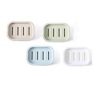 Portasapone quadrato in plastica, per doccia, bagno, cucina, facile da pulire (4 colori)