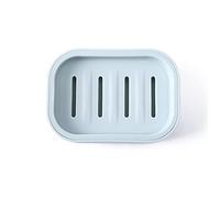 Portasapone quadrato in plastica per doccia, bagno, cucina, facile da pulire, blu