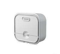 Portasapone senza punzonatura con coperchio da parete, design flip top per un rapido accesso al sapone, strato superiore con drenaggio rapido e vassoio inferiore per raccolta dell'acqua (bianco)
