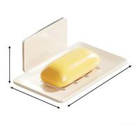 Portasapone senza trapano per parete del bagno con spazio profondo per spugna - metallo resistente alla ruggine 12 x 8,5 cm (bianco 1 pezzo)