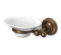 Portasapone sospeso Bronzo BRITISH Dimensioni 16x12,5xh6 cm Stile Inglese Classico primo Novecento con contenitore in ceramica bianca finitura Bronzo bronzo