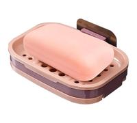 Portasapone - Vassoio scolapiatti da parete, organizer a doppio strato con, per riporre spugne da bar, accessorio da cucina senza trapano, per bagno e cucina, per risparmiare sapone per