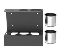 Portasasso a parete montato a parete, trattore grasso spruzzatore - Organizer - Grasso spruzzatore rack trattore con cartuccia di ricambio e supporto per tubi, contenitore antigoccia rimovibile per