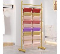 Portascarpe autoportante a 8 livelli, espositore commerciale per sciarpe hijab, scialle in seta, pantaloni, cravatte, cinture, asciugamani, salvaspazio (oro, 80 x 158 cm)