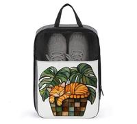 Portascarpe in vetro colorato arancione gatto che dorme vaso di fiori per viaggi uso quotidiano anti-polvere porta scarpe da golf