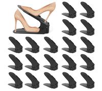 Portascarpe Salvaspazio, 20 Pezzi Porta Scarpe, Organizer Scarpe, Salvaspazio Regolabili da Scarpiera, Antiscivolo Portascarpe Regolaili in Plastica Durevole (Nero)