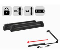 PORTASCI AUTO SCORREVOLE PER BARRE TETTO UNIVERSALE 6 SCI 4 SNOWBOARD NERO