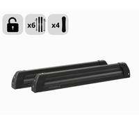 Portasci Auto Universale 6 SCI 4 Snowboards Per Barre Portatutto Alluminio Nero