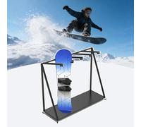 Portasci Carrello Portasci Antiscivolo di Grandi Dimensioni, Ripiano Porta Skateboard Regolabile con Ganci, Porta Snowboard da Inserimento Esterno(5 Hooks)