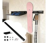 Portasci Espositore da Parete per Bastoncini da Sci/Porta-snowboard, Mensola Porta-longboard Autoportante per Esterni/interni, Portapacchi Decorativo