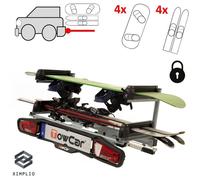 Portasci inclinabile Gancio Traino Aragon Aneto 4 paia di sci o 4 snowboard