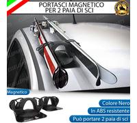 PORTASCI PORTA SCI MAGNETICI TETTO FIAT GRANDE PANDA DUE PAIA DI SCI IN ABS