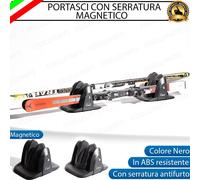 PORTASCI PORTA SCI MAGNETICI TETTO PER PEUGEOT 5008 MK3 CON SERRATURA ANTIFURTO