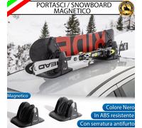 PORTASCI PORTA SNOWBOARD FIAT GRANDE PANDA MAGNETICI TETTO CON SERRATURA