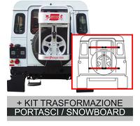 PORTASCI + PORTABICI/SNOWBOARD ALLUMINIO GRINGO SKI RUOTA DI SCORTA FUORISTRADA