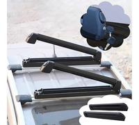 Portasci Portapacchi Telescopico Universale con Serratura e Chiave, Portasci e Snowboard di Grande Capacità con Pulsante di Grandi Dimensioni, Organizer(Black)