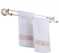 Portasciugamani a doppia asta in acciaio inox Portasalviette da cucina da bagno a parete 40 cm bianco/oro Portasalviette moderno opzionale per piccoli spazi