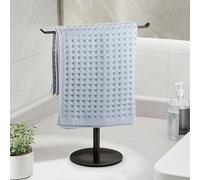 Portasciugamani a forma di T porta asciugamani per bagno, supporto per fascia e portasciugamani da bagno leggero, portasciugamani da cucina nero, organizer da bagno impermeabile in acciaio